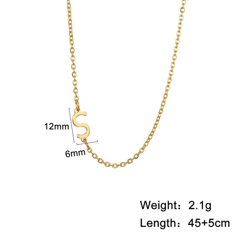 A-Z Letter Choker Necklace Personalized Alphabet Side Pendant Jewelry Gift for Birthday and Fashion Accessories