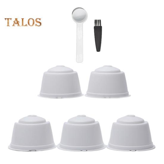 

5 шт., капсульная чашка для кофе, удобные прочные многоразовые пищевые кофейные капсулы, фильтр для Dolce Gusto белый