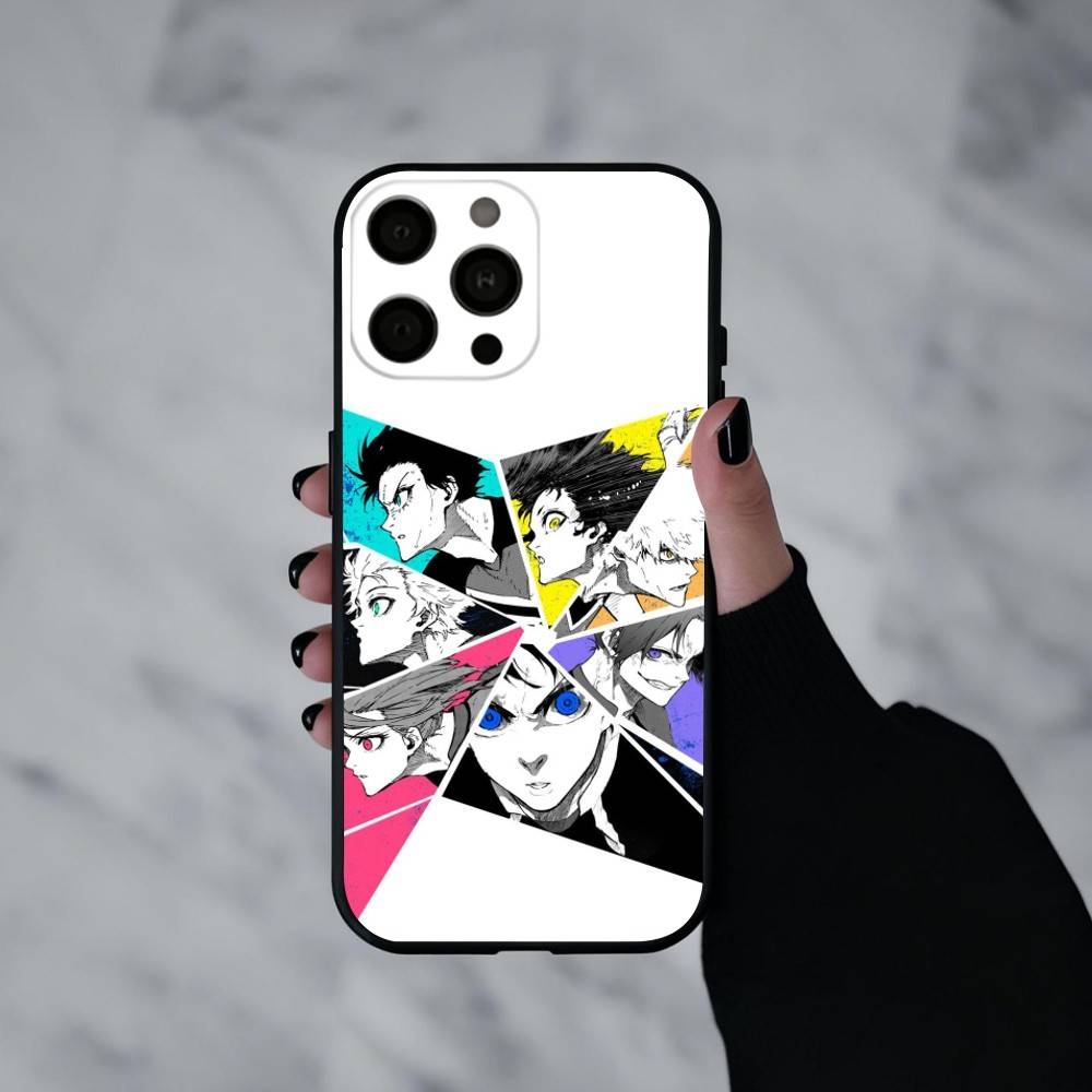 Manga B-Blue L-Lock-K Handyhülle Für iPhone 17pro, 16,15,14,13,12,11 X XR Plus,Andere Weiche Schwarze Hülle