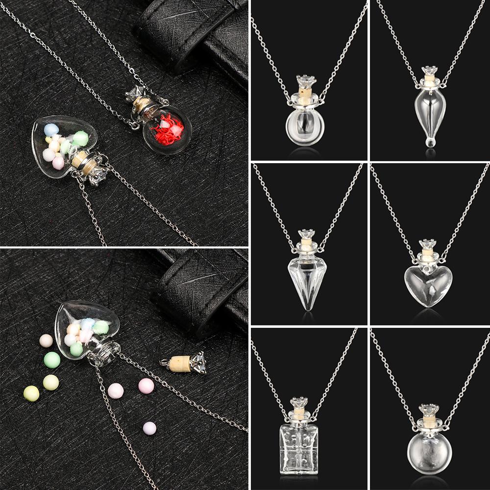 Chain Water Drop Heart Essential Oil Pendant Glaze Vial Necklace Perfume Jewellery Memorial Jewelry
