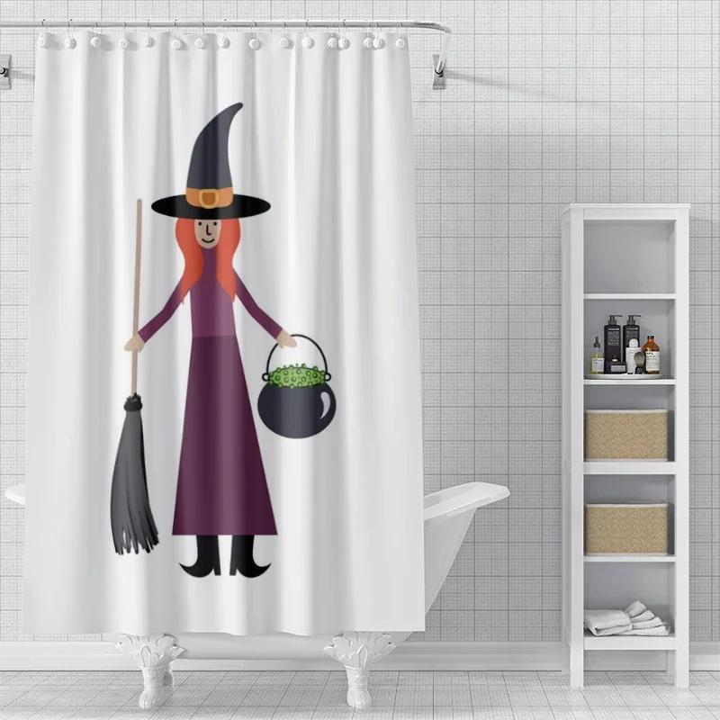 Home Shower Curtains For Bathroom Waterproof Fabric Modern Nordic Style Living Room Curtain Halloween Autumn Pumpkin Decoration