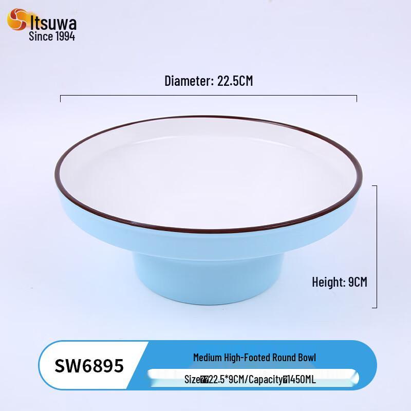 Wuhe Melamine Creative Three-Color Medium Footed Bowl