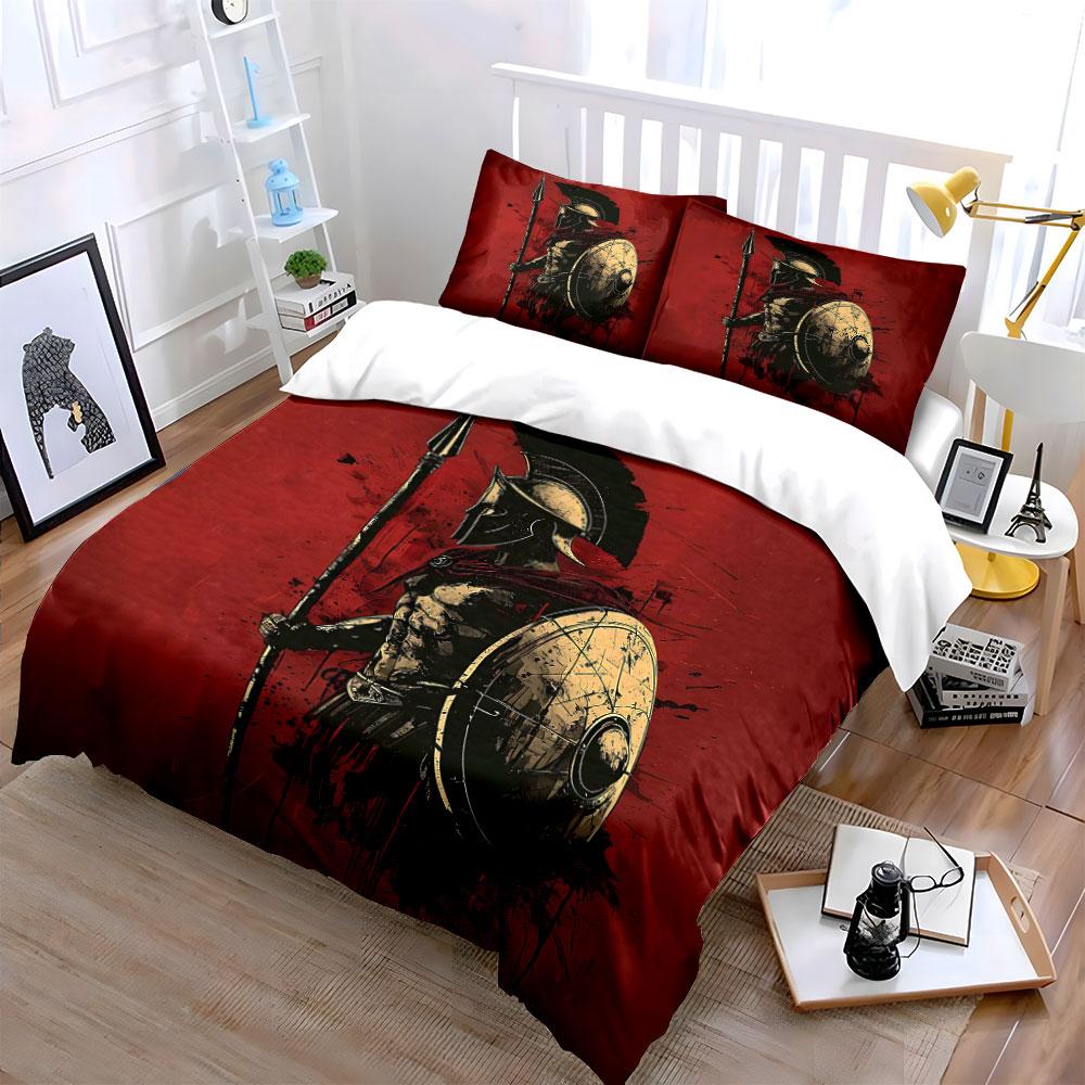Ancient warrior with shield. Bedding sets Duvet cover sets Duvet covers Pillowcases(1 * Duvet Cover 2 * Pillowcases without duvet insert)