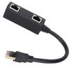 Ethernet Splitter Practical Stable Reliable Durable Black CAT8 Network Cable Adapter for Home Office