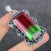 Bi-Color Tourmaline Gemstone 925 Sterling Silver Jewelry Pendant 2.64"
