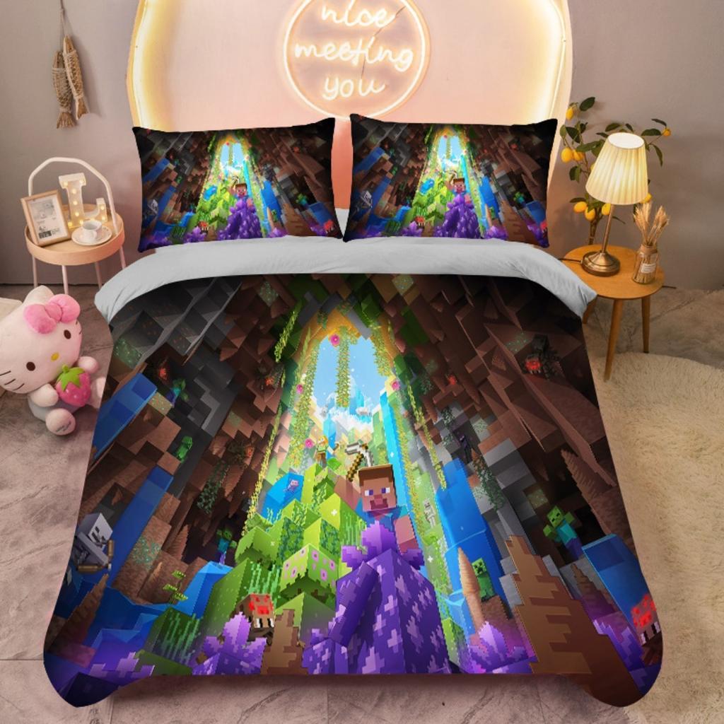 Anime quilt cover My World Duvet Cover My World Monster Hunters Bedding Set Pillowcases Bedclothes Children's Kids Adult