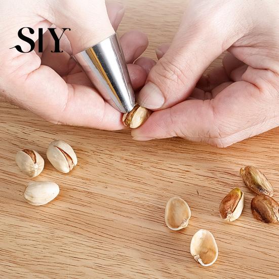 Beans Peeling Hand Protector 10Pcs Stainless Steel Finger Adjustable Chestnuts Nuts Rust-resistant Vegetable Cutting Guard Protective Tool Kitchen
