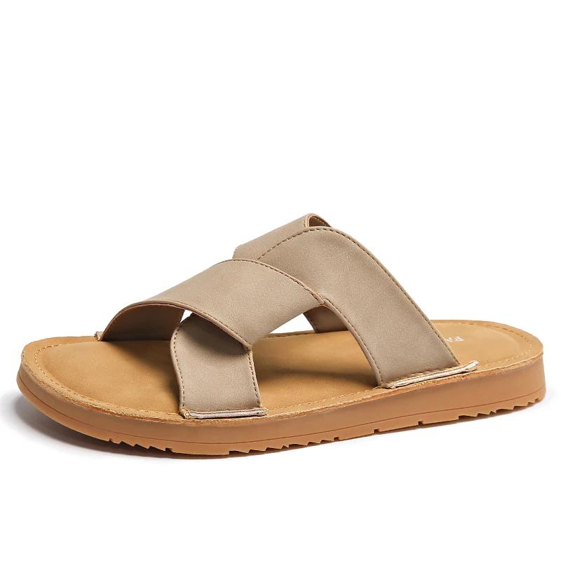 мода Женские тапочки Лето Уличные Перекрестные ремешки Пляжная обувь для женщин Сандалии — фото 9