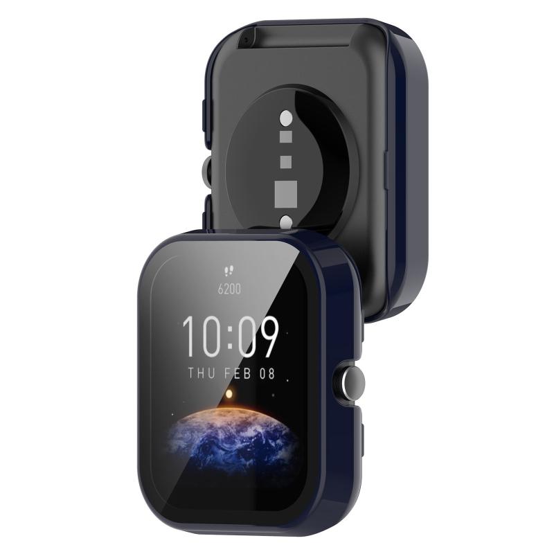 Screen Protector for Case with Tempered Film for AmazfitBIP U/for POP Full Coverage for Shell Protective Cover Replace