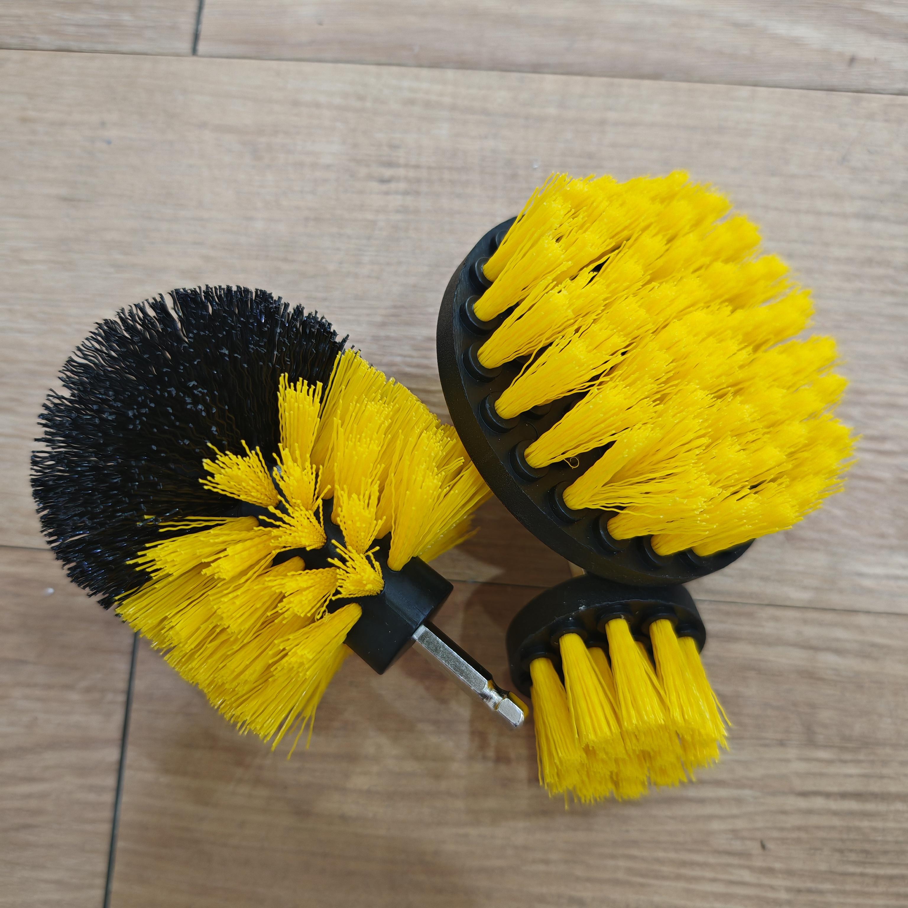 

Щітка-скруббер для дому для ванної Щітка-дриль Щітка-скруббер Щітка для чищення Акумуляторна дриль-насадка 3pcs жовтий