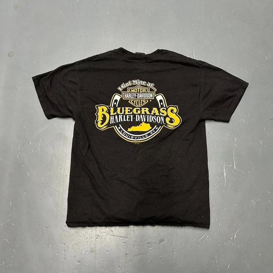 

Винтажная двусторонняя черная футболка с графикой байкера Harley Davidson Kentucky 3XL