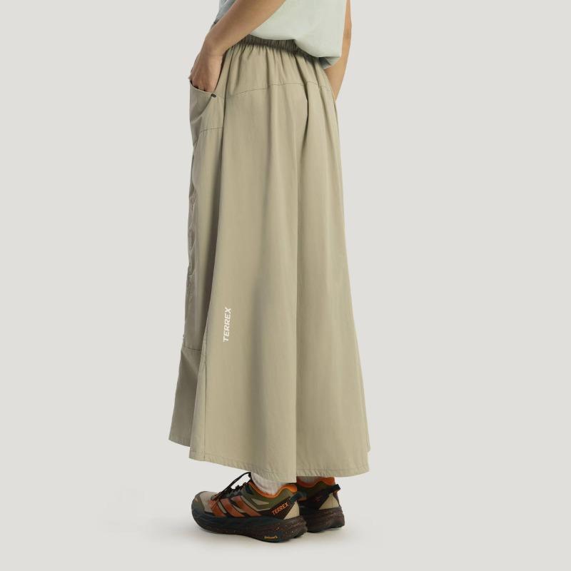 adidas Performance Women's Khaki Outdoor Functional A-Line Midi Skirt KD4417