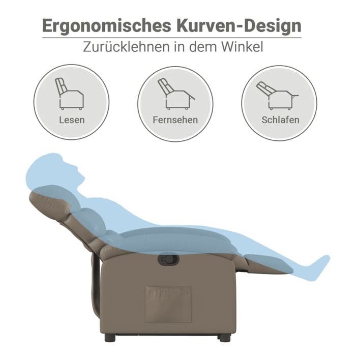 VidaXL Recliner, Relaxation Chair with Adjustable Backrest and Footrest, Living Room Seat, Modern, Cappuccino 3204046