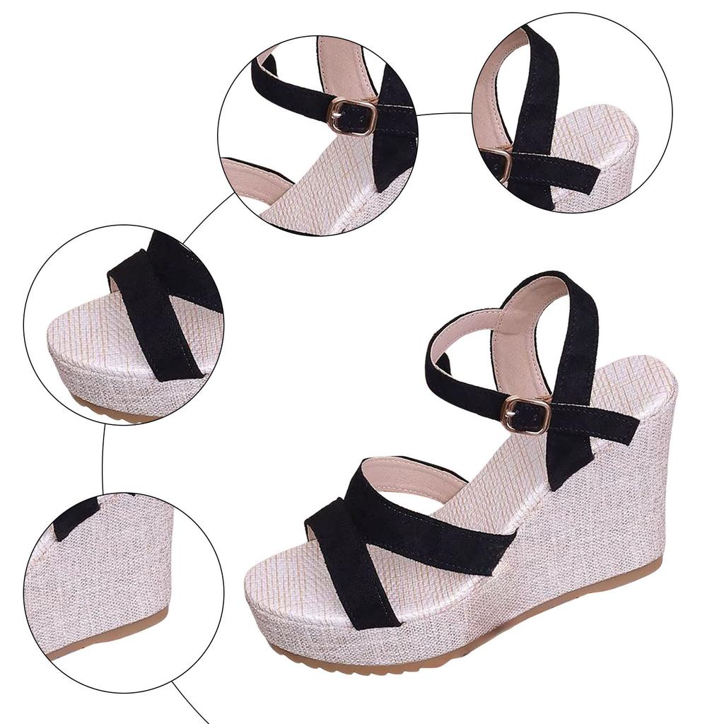 Women'S High Heels Platform Sandals With Colorful Woven Straps Sandal Elegant Temperament Dress Accessories Sandalias De TacóN