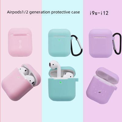 Custodia protettiva in silicone compatibile per auricolari i9, i11, i12 e AirPods di seconda generazione