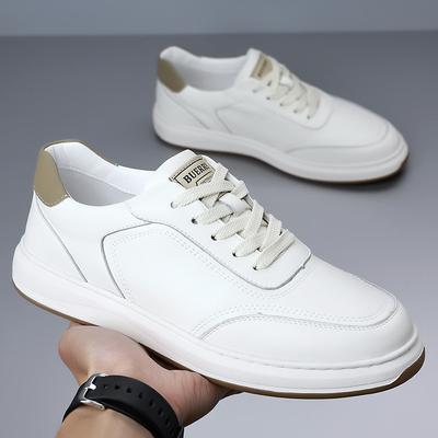 Herenschoenen 2025 lente nieuwe mode vetersportschoenen en vrijetijdsboardschoenen heren jeugd lage witte schoenen