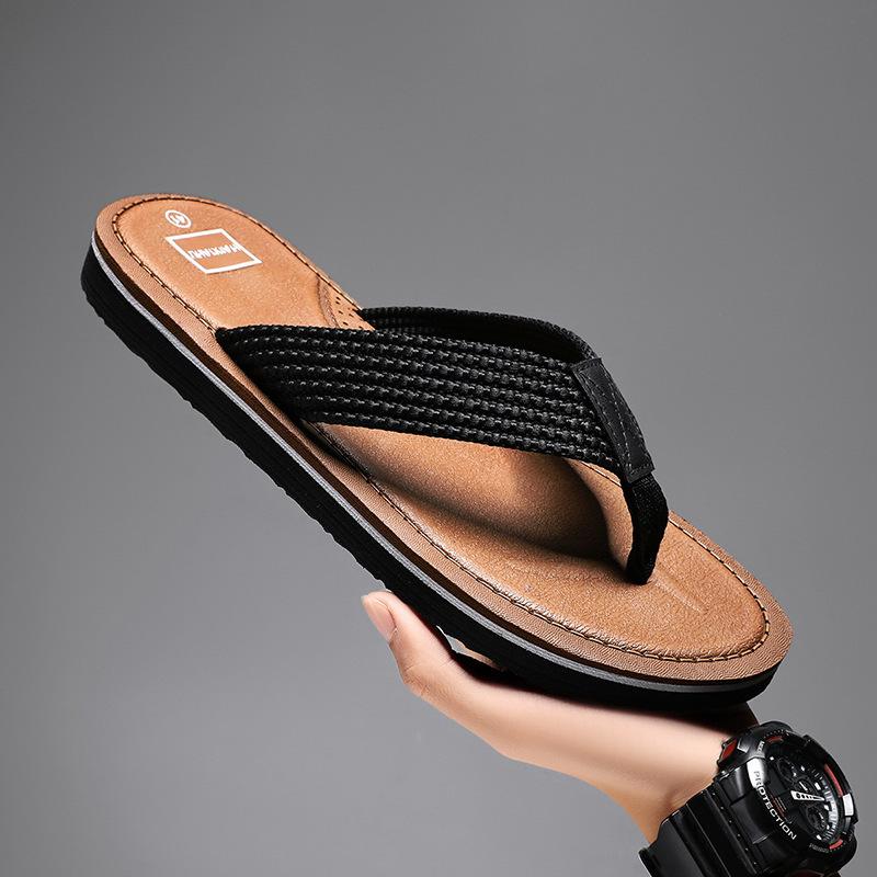 

Flip-flops outdoor beach slippers household sandals indoor slippers men s Vietnamese foot pins 2025 summer 45 коричневий
