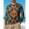 Summer Men's 3D Printed Crew Neck Long Sleeve T-Shirt Fashion Versatile Breathable Trend Casual