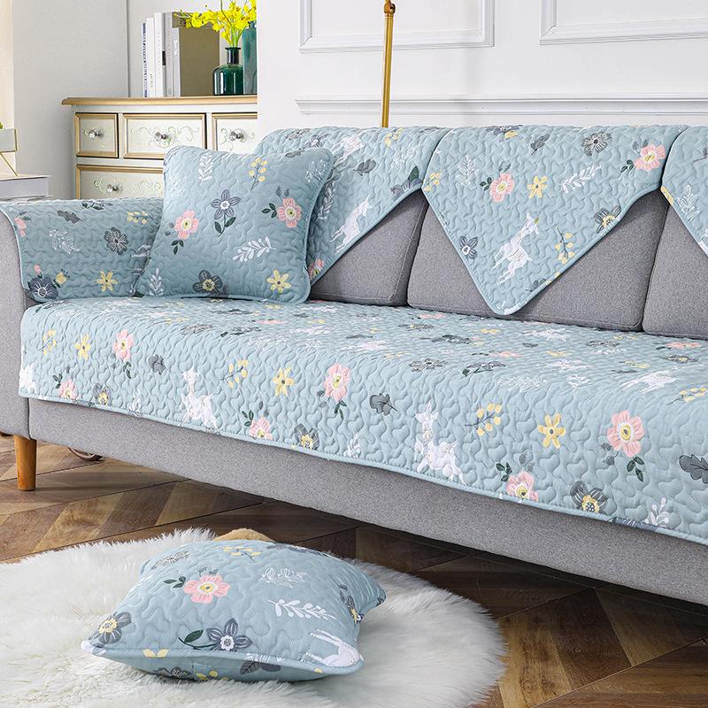 Prosty Materiał Nowoczesna Bawełniana Twill Cztery Pory Roku Antypoślizgowa Poduszka Pokrowiec na Sofę