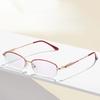 Ultra Light Fashion Anti Blue Light Presbyopia Eyewear Women New Reading Glasses Silver Frame Finished Eyeglasses  1.0~4.0