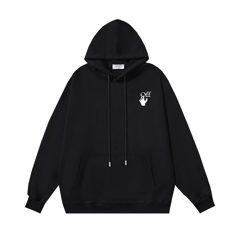 Off-White 2025 Autumn and Winter New Oil Painting Arrow Pattern Printed Hooded Sweatshirt for Men and Women