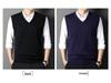 Herren Wollmischung V-Ausschnitt Ärmellose Strickweste für Mittelalte und Ältere Väter