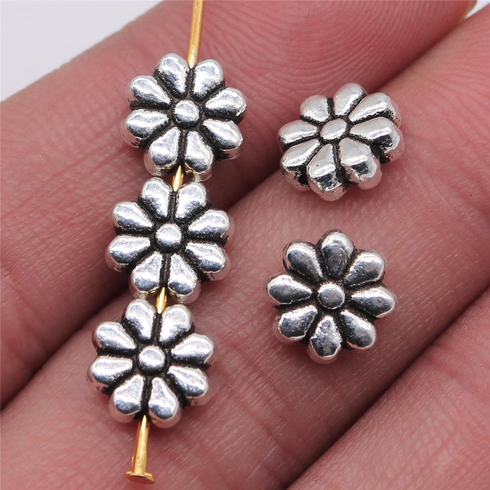 20pcs Flower Small Hole Bead Charms For Jewelry Making DIY Crafts Making Findings Handmade Tibetan Jewelry