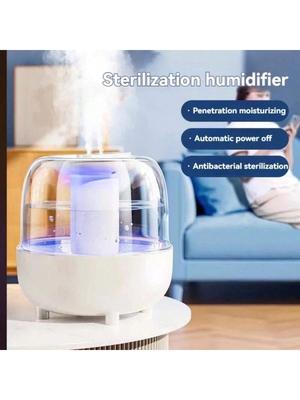 Humidificador de grande capacidade de 5L, spray duplo de névoa, baixo ruído, para casa, quarto, escritório, luz noturna, difusor de óleos essenciais