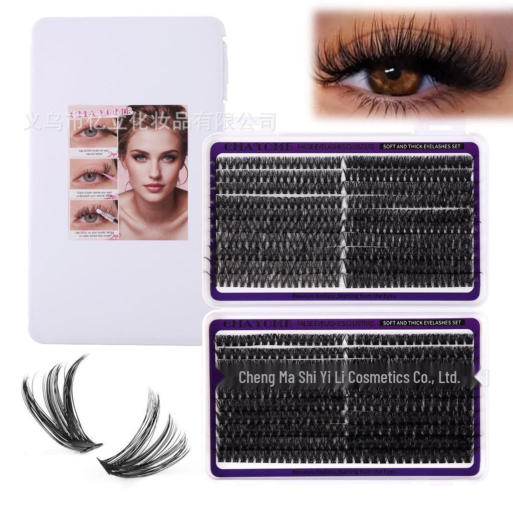 Natural 760 Cluster False Eyelashes - Curved Segmented & Self-Adhesive Individual Lashes