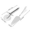 2 Stück Küche Edelstahl Pizza Messer Spatel Set Backen Gebäck Schneidewerkzeug Utensilien