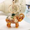 Rhinestone Elephant Keychain Vintage Animal Charm Key Ring Pendant Backpack Bag Purse Decoration Accessory Party Favors