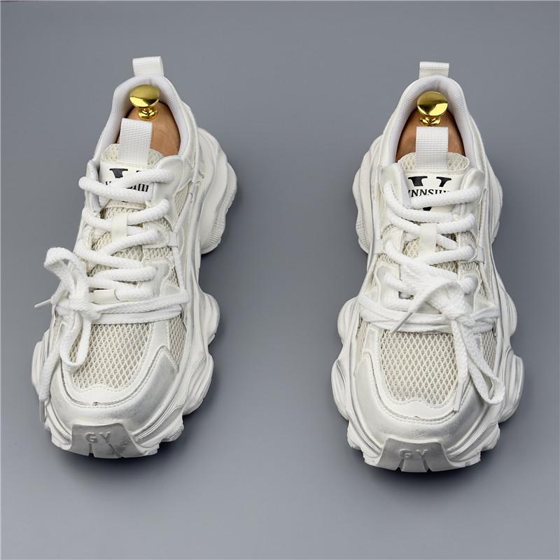 Fashion Designer Summer New Men Lace Up Air Mesh Breathable Shoes Luxury Walikng Sneakers Casual High Tops Ankle Boots Zapatos Hombre