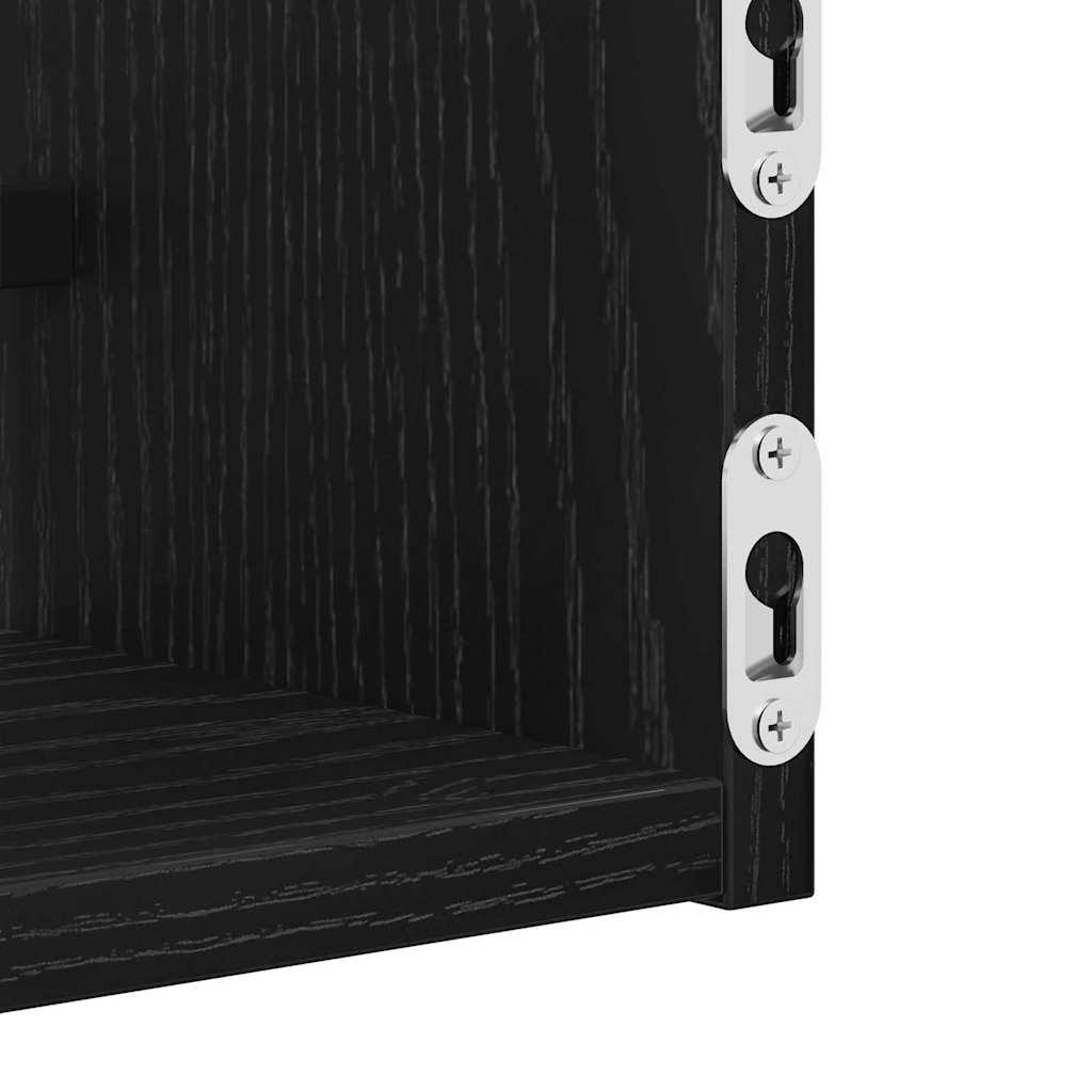Wall Shelf 2 pcs Black Oak Effect 60 x 16 x 14 cm