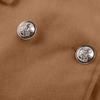 Moda Donna Nuovo Cappotto di Lana a Maniche Lunghe con Revers Monocolore Medio e Lungo