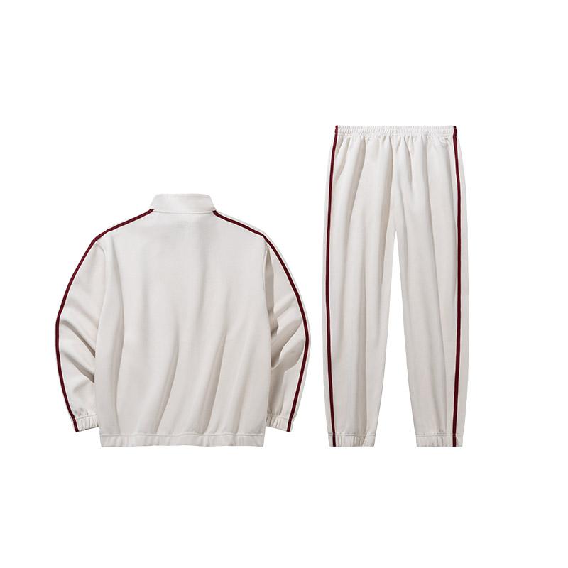 Anta Comfortable Striped Drawstring Casual Sports Suit Men Suits Mud-Gray 952438201-1