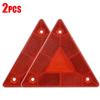 2/1Pcs Triangle Warning Reflective Strips Vehicle Stop Warning Sign Red Safety Reflector for Trailer RV Board Truck Plate Light