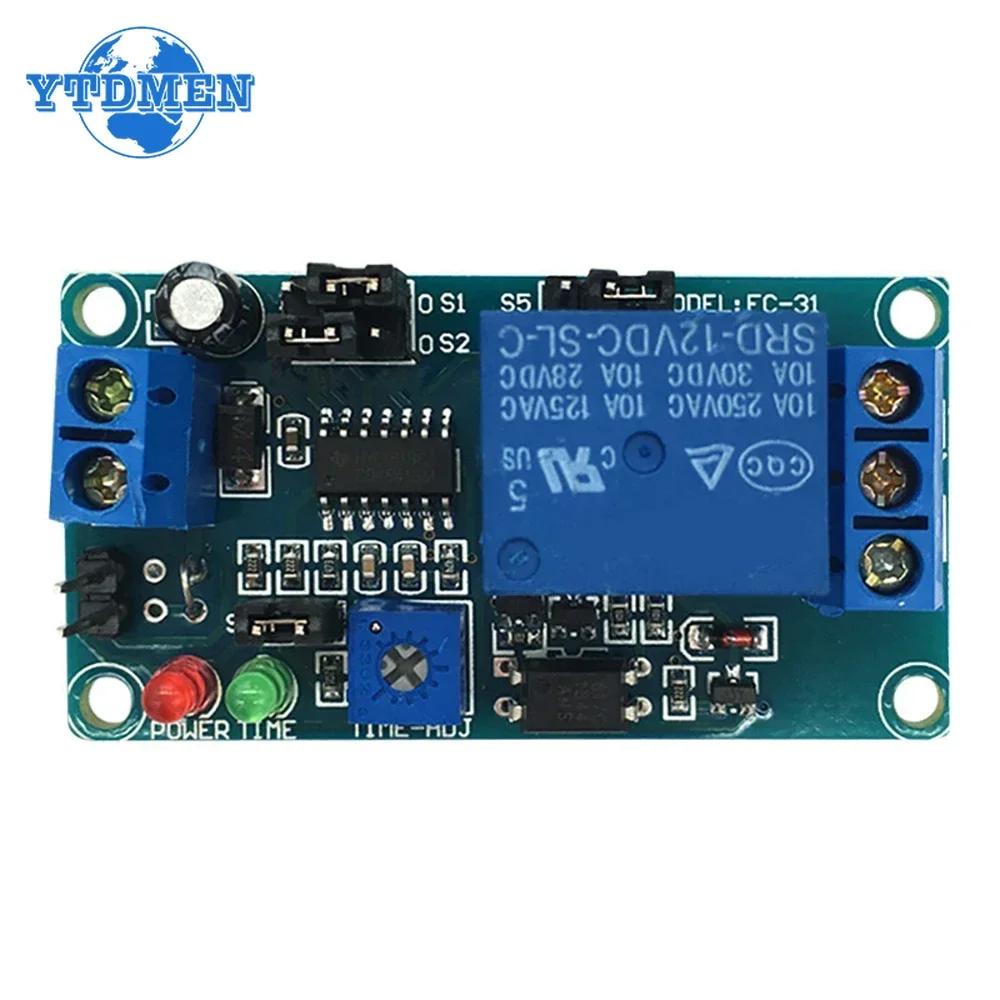 DC 5V 12V Delay Relay Normal Open Time Delay Relay Module Timer Relay Control Switch Adjustable Potentiometer LED Indicator