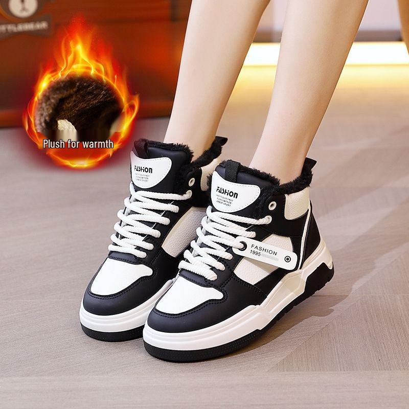 

Женские модные зимние кроссовки на высокой подошве с вельветовой подкладкой: Универсальная, теплая, повседневная спортивная обувь Size 35