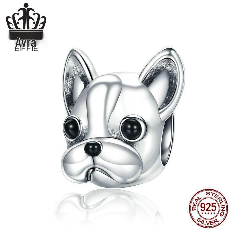 

Серия животных Avle: Милые бусины из стерлингового серебра S925 в виде французского бульдога (YSCC315) -