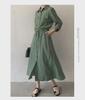 2024 Japanese & Korean Style Sleeveless Pocket Long Swing Casual Lapel Shirt Dress
