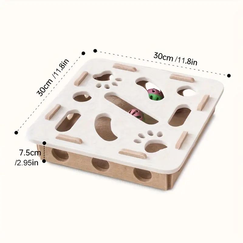 Cat Fun Box - Interactive Scratching and Digging Construction Site with Paw Prints, Durable Cat Puzzle Game for Cats Activity, Cat Toy with 3 Balls