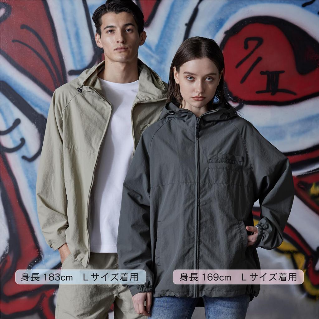Otafuku Gloves Zip-Up Hoodie [Wide Silhouette, Water-Repellent, with Smartphone Pocket] FB-231 Black, Size M