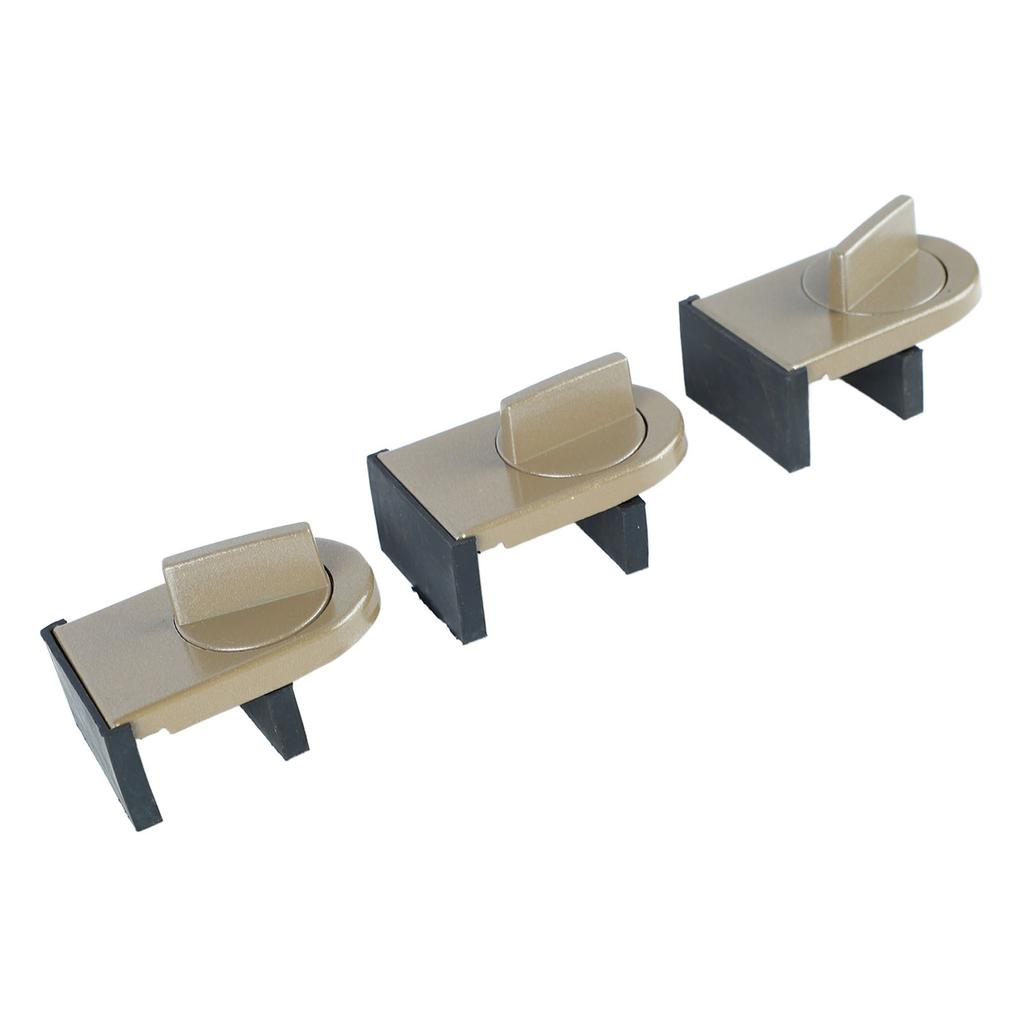 3PCS Sliding Window Locks Aluminum Alloy Safety Lock for Home Bedroom Bathroom Office Brown