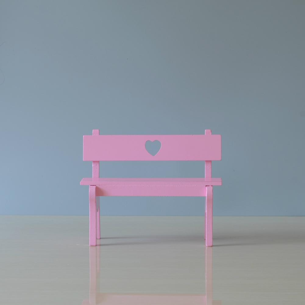 

White Park Benches Chair Miniature Garden Crafts Bonsai Terrarium Figurines Mini Landscape Ornament Home Decor small (pink)#0