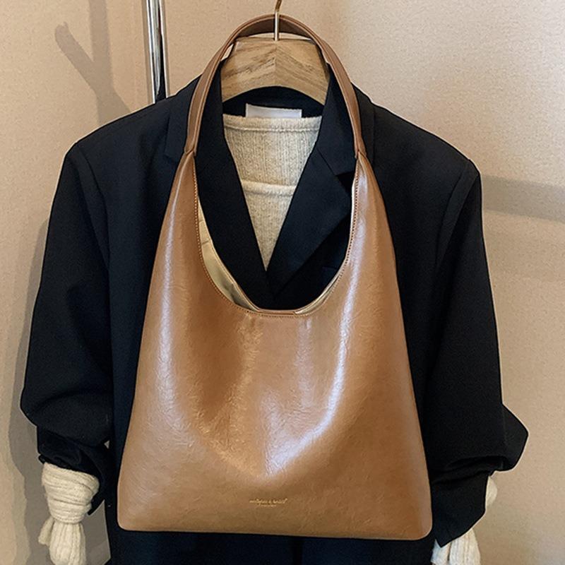 Stylish Large-capacity Retro Bag Autumn New Simple Casual Tote Bag High Value Fashion Shoulder Bag