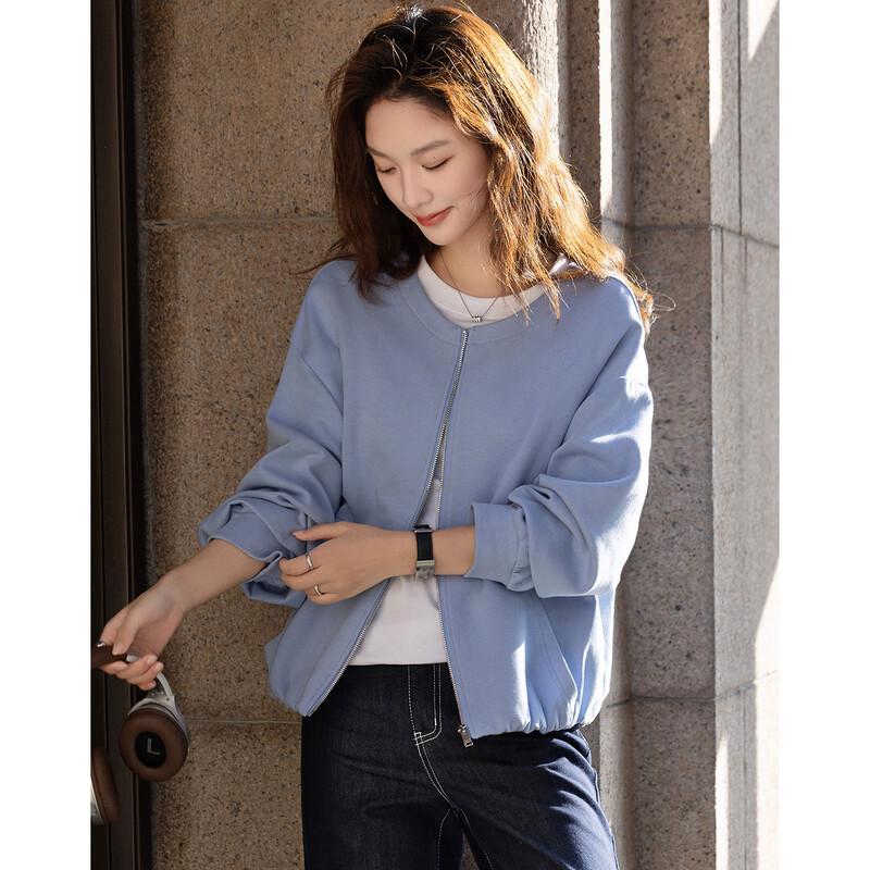 Demana Air Layer Round Neck Petal Hem Jacket XL