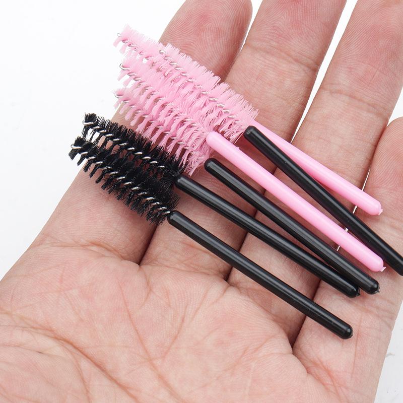50-Pack Disposable Mini Eyelash & Eyebrow Brushes with Short Handles
