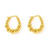 Geometric Stainless Steel Beaded Hoop Earrings for Women Ladies Classic Temperament Earrings Buckle Banquet Jewelry Accessories