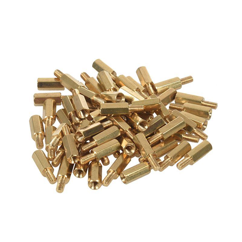 A74E-500 Pcs M3 Male X M3 Female 11Mm Length Brass Screw Thread PCB Stand-Off Spacers