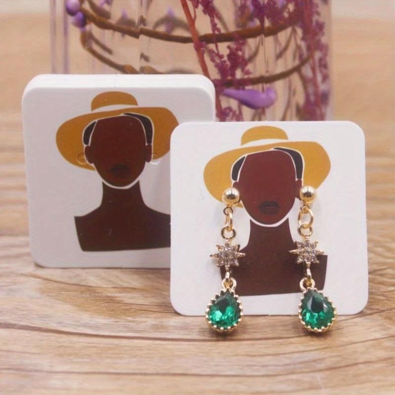 Karty na kolczyki do ekspozycji 100 szt. Karty do ekspozycji kolczyków z papieru kraftowe Materiały do kolczyków do uszu Uchwyt na biżuterię